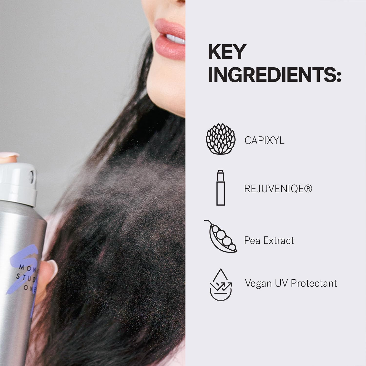 MONAT Studio One Flex Control color-treated-hair image emphasizes compatibility with color-treated hair.
