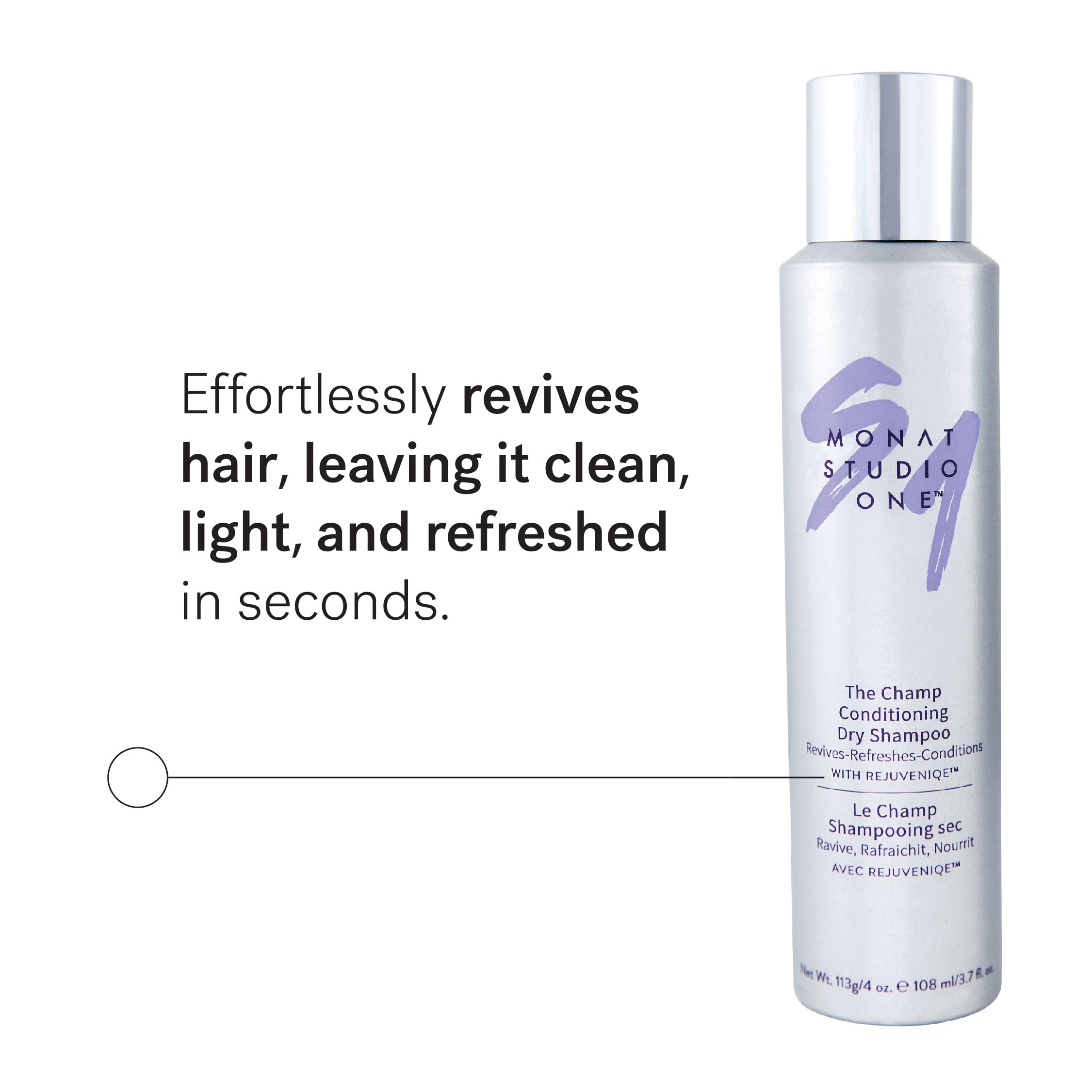 MONAT The Champ natural root oil absorption boosts a fresh look after a busy day.