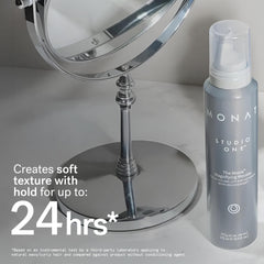 MONAT The Moxie Magnifying Mousse during blow-dry to create volume