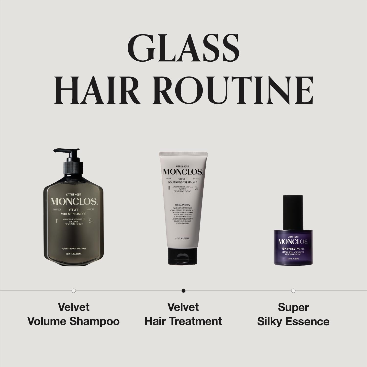 MONCLOS Velvet Hair Treatment-hero-shot showcases luxurious color-safe conditioning for all hair types