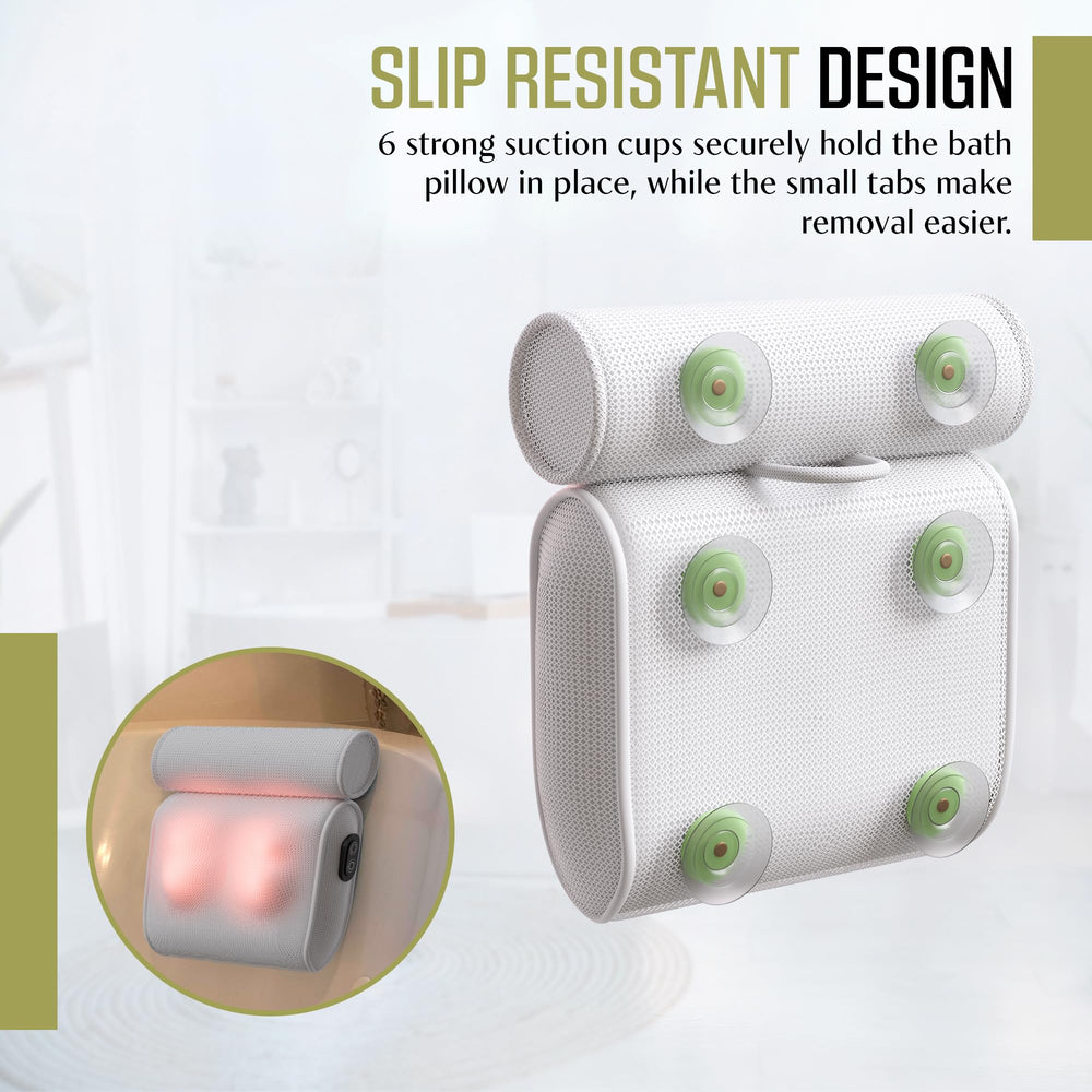 MONET Massaging Bath Pillow two-speed controls let you tailor massage intensity