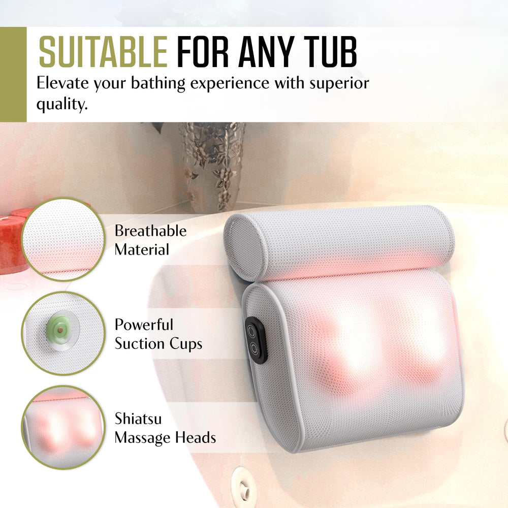 MONET Massaging Bath Pillow USB-C recharge enables quick energy for longer massages