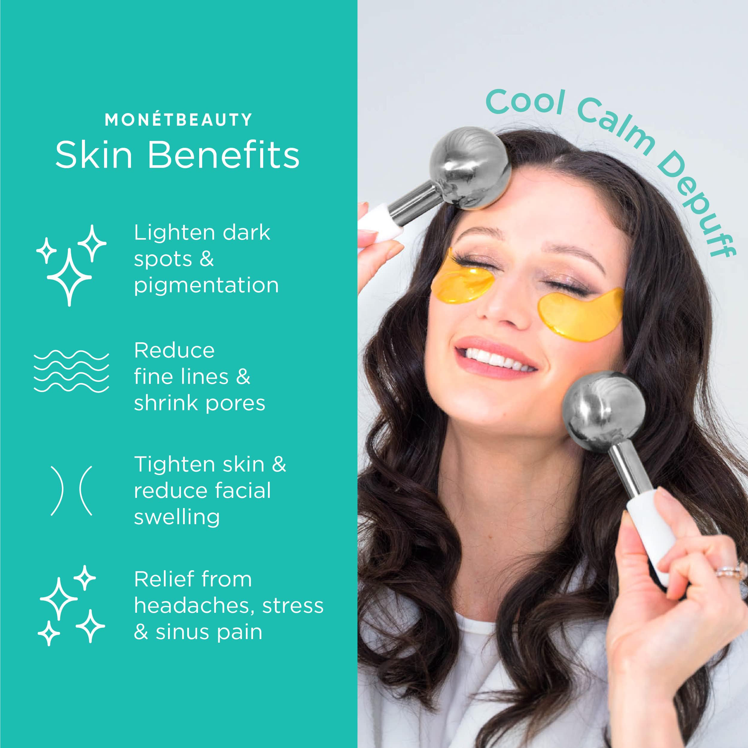 MonétBeauty ice globes silver depuff effect after long day