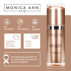 Close-up of primer texture showing silky, pore-minimizing prep.