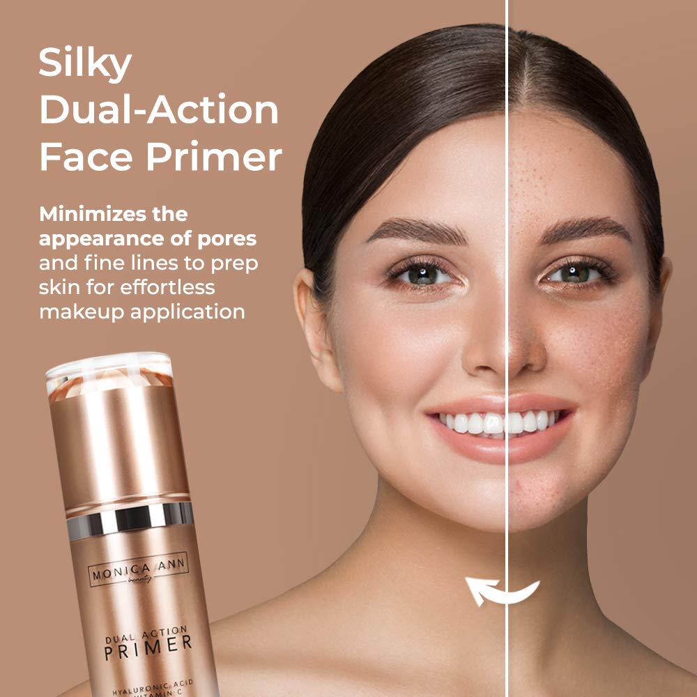 Primer layered under foundation for smooth, long-lasting prep.