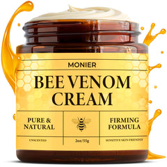 Monier Bee Venom Cream bottle closeup highlighting hydrated, nourished skin potential