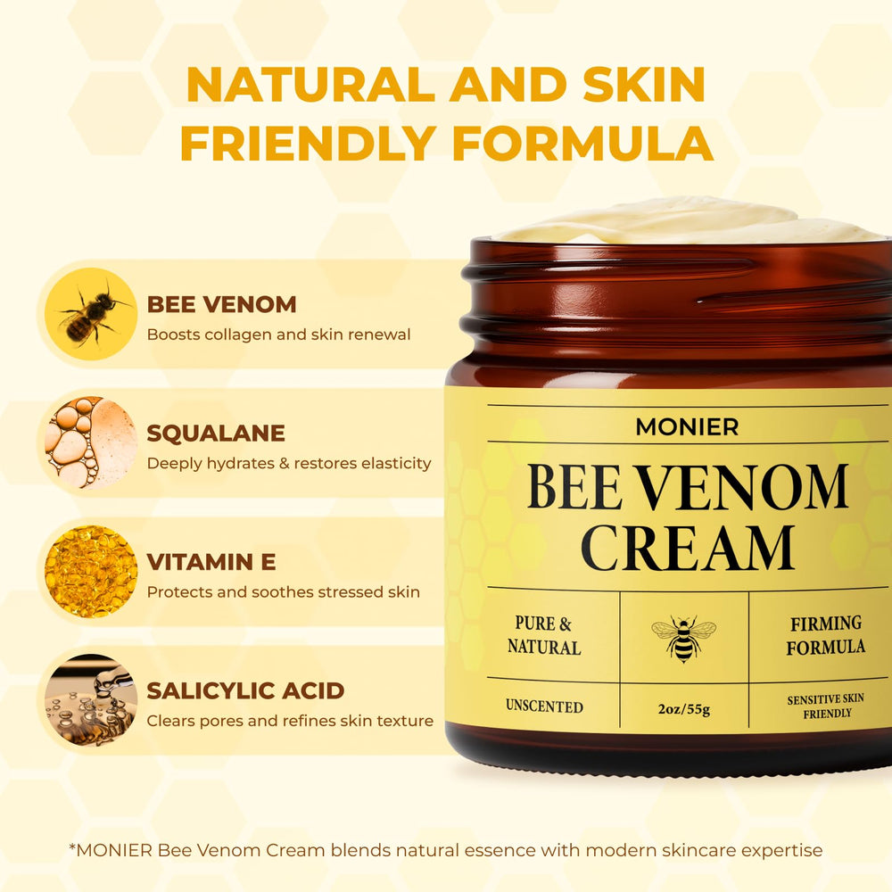 Monier Bee Venom Cream dispensing pump for easy, controlled daily nourishment