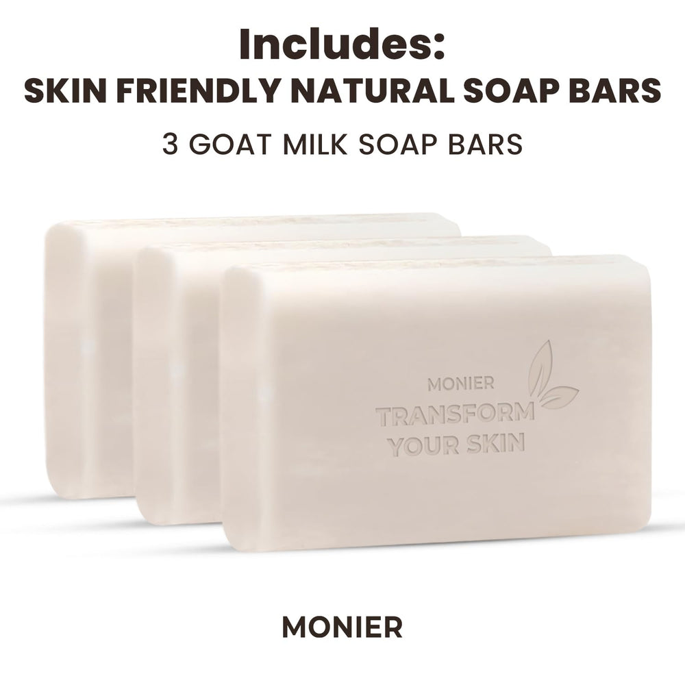 MONIER goat milk soap bar vitamin E nourishment visible in texture and shine