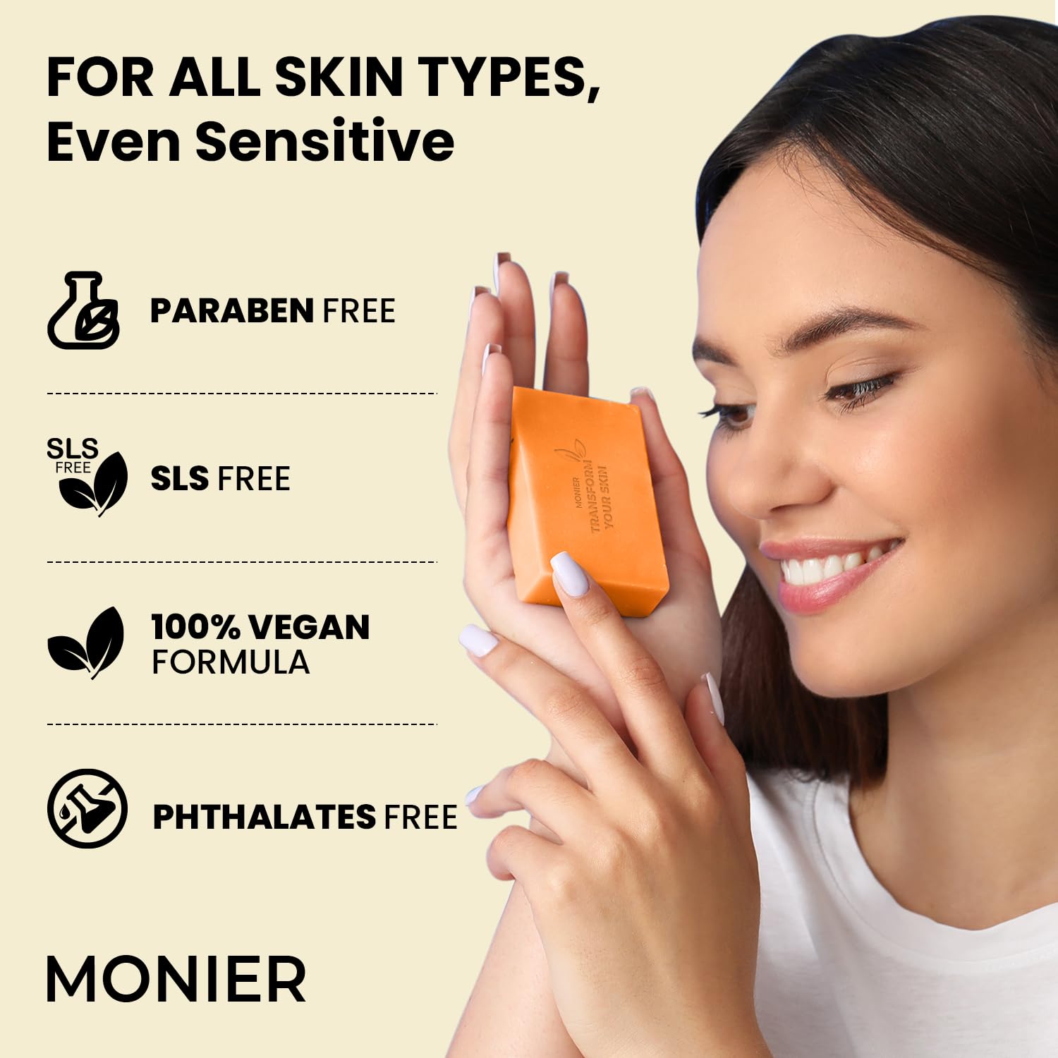 MONIER Kojic Acid Soap storage net in use for quick-dry after wash.