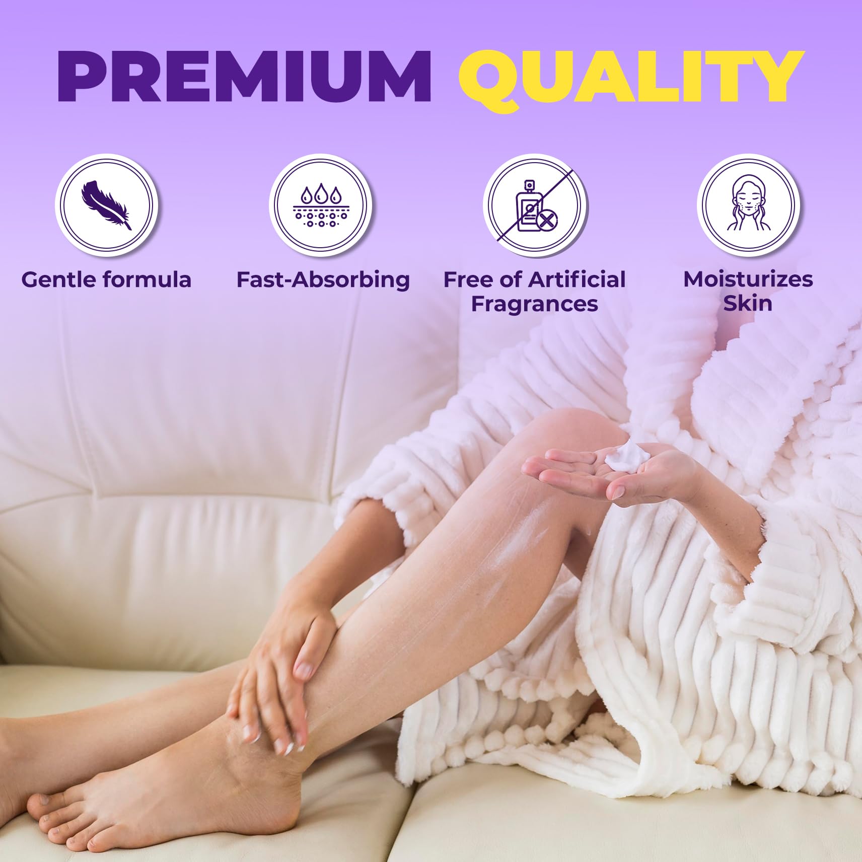 MONIER Magnesium Lotion for Sleep being applied to legs before bed for soothing routine.