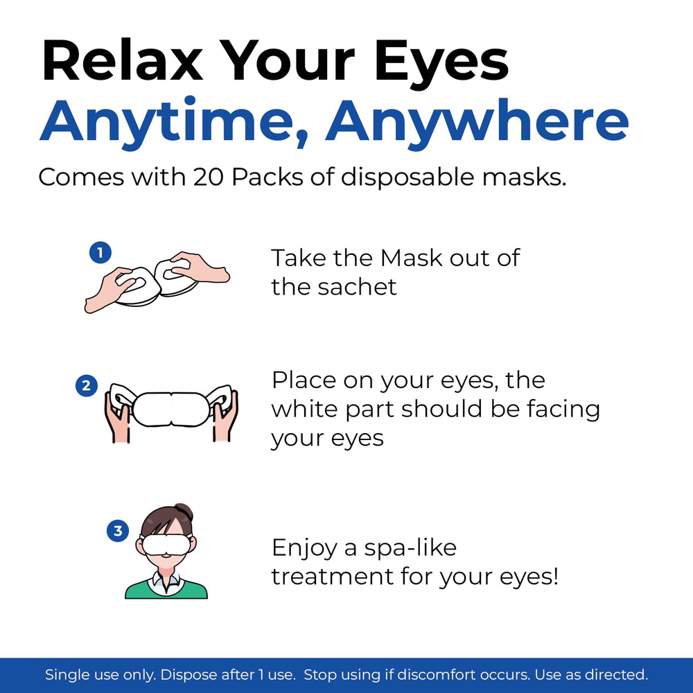 MONIER steam eye mask heat lasts 20–30 minutes for effortless unwind.