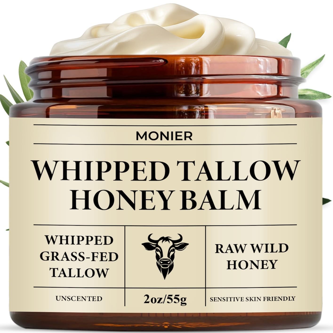 MONIER whipped-tallow-texture close-up showing easy spread for dry skin