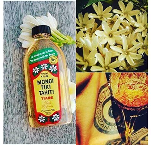 Monoi Tiki Tahiti packaging box signals premium Tahitian ritual.