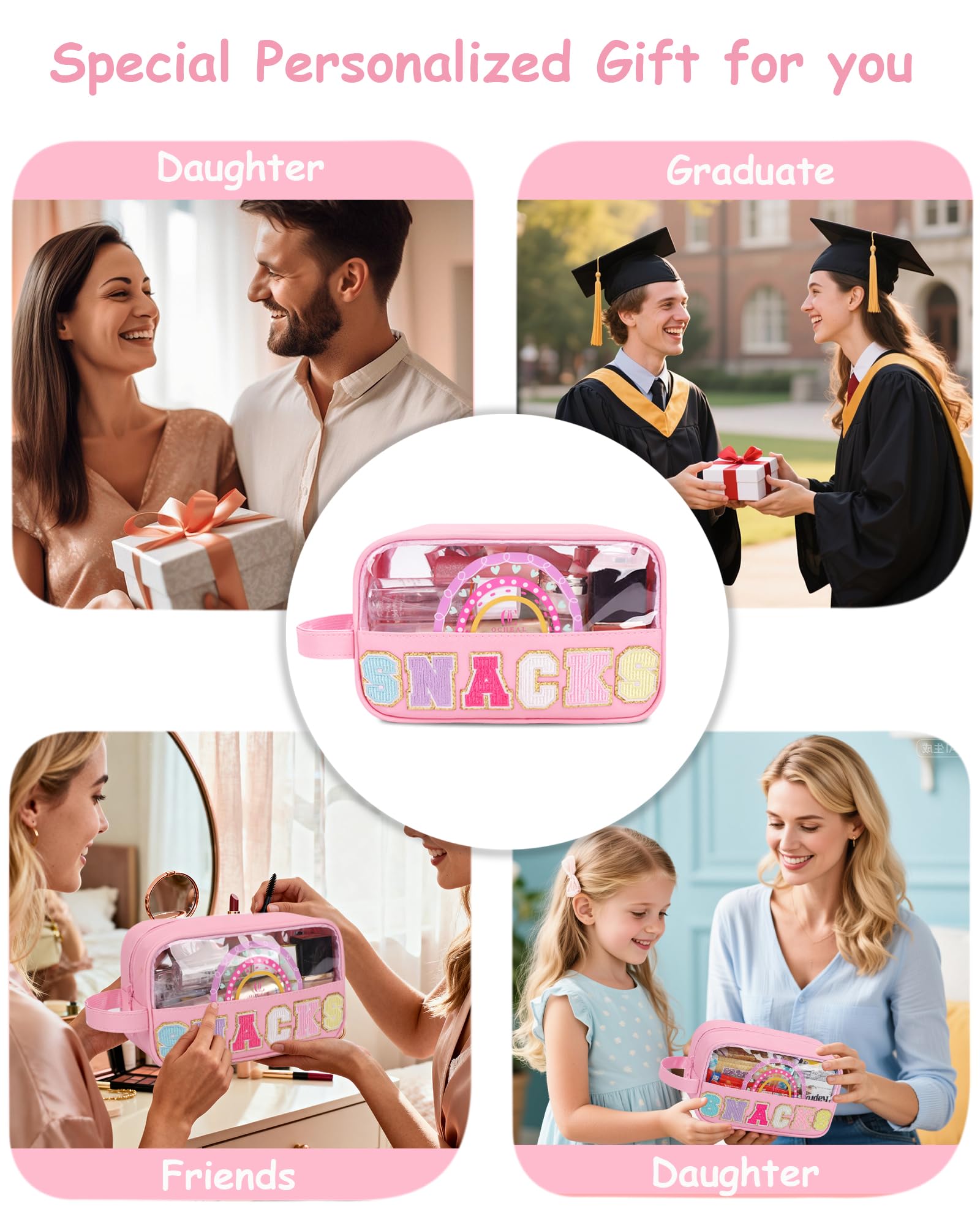 MONSTINA snack bag metal zipper pull demonstrates premium hardware and easy operation.