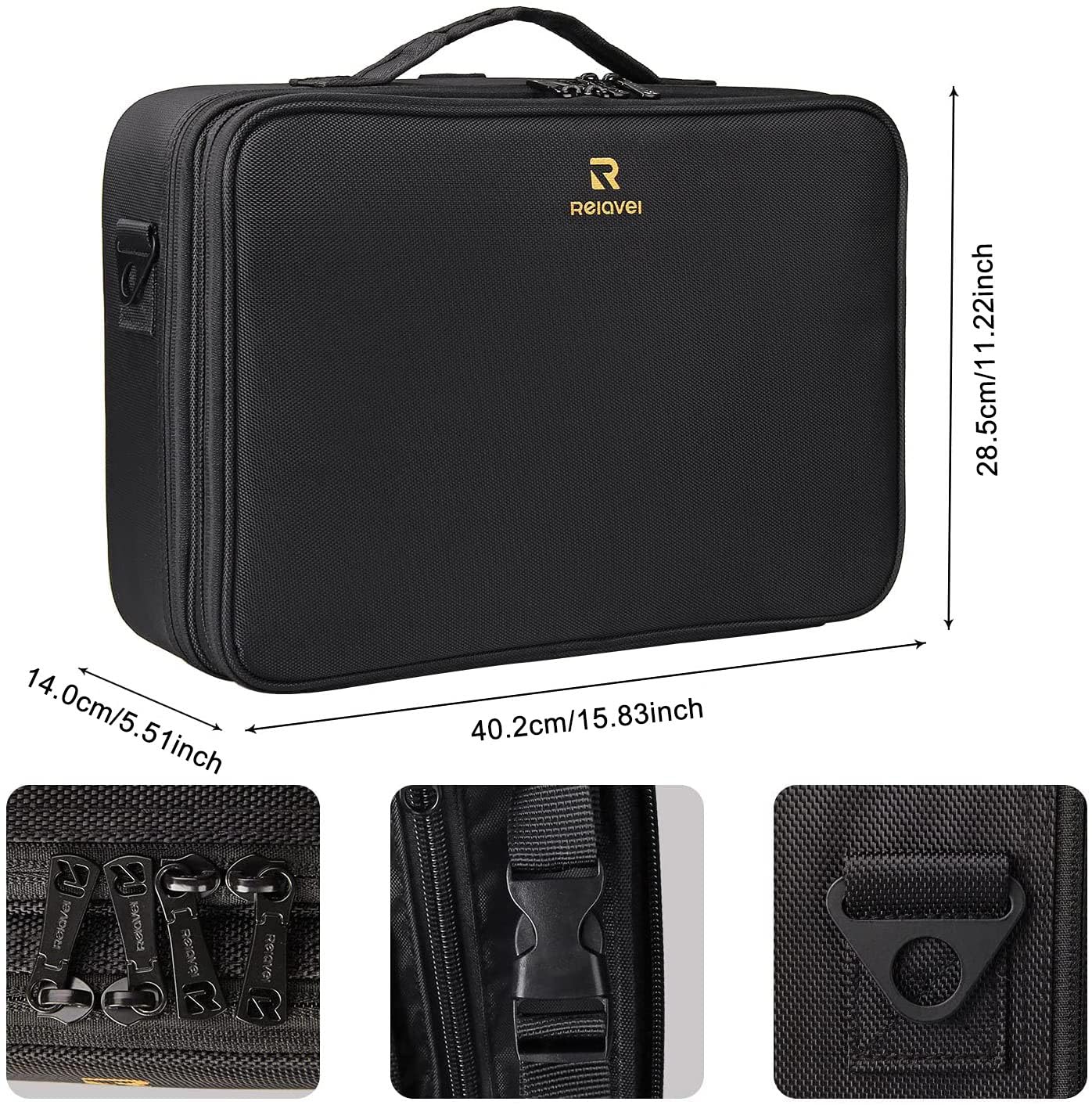 MONSTINA train case interior with dividers enabling custom organization of brushes and palettes