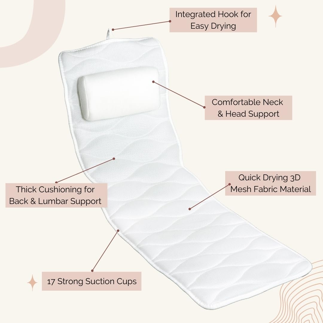 Monsuri full body bath pillow mesh fabric detail showing breathable material