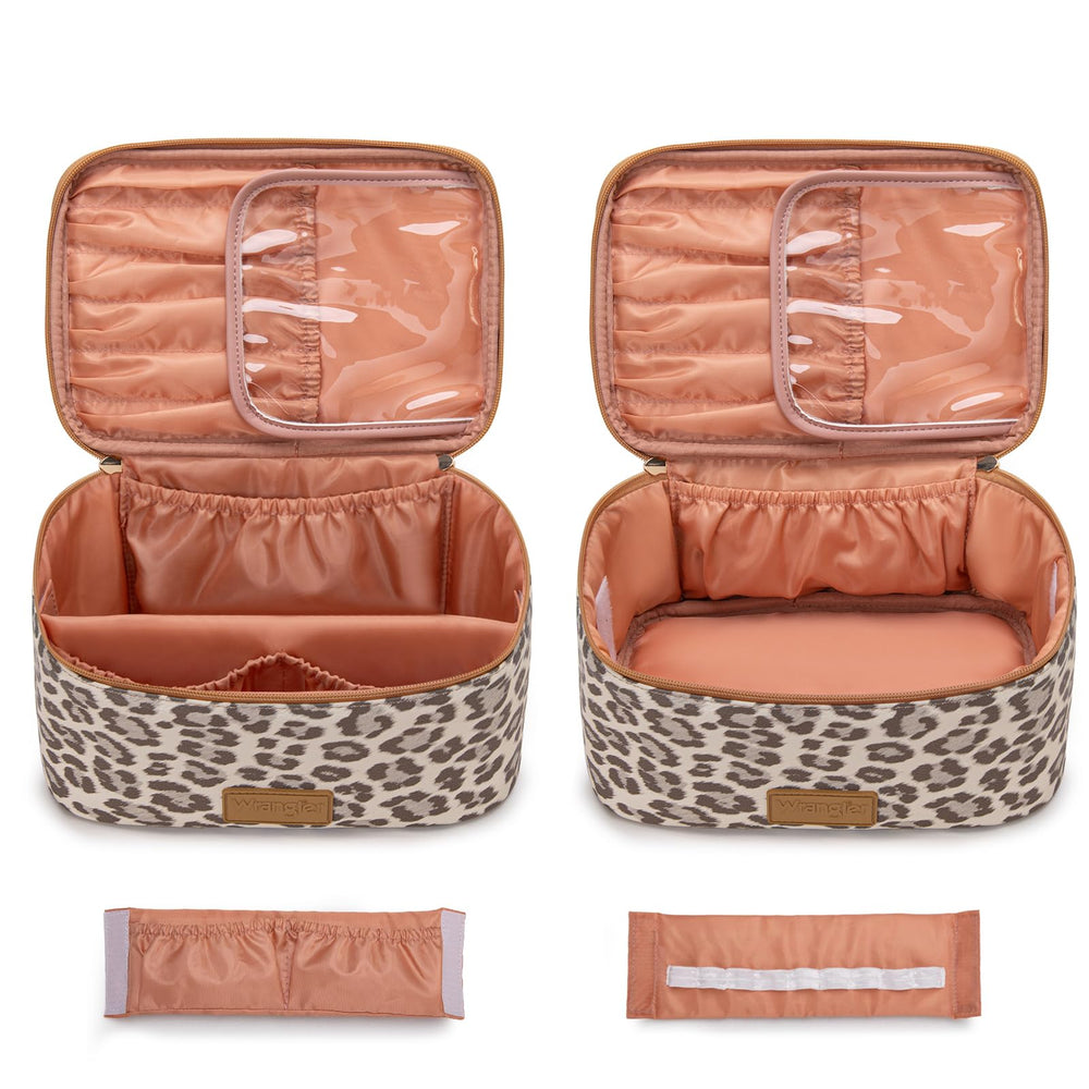 Montana West Wrangler interior divider pockets—keeps brushes, tools, and toiletries neatly separated.