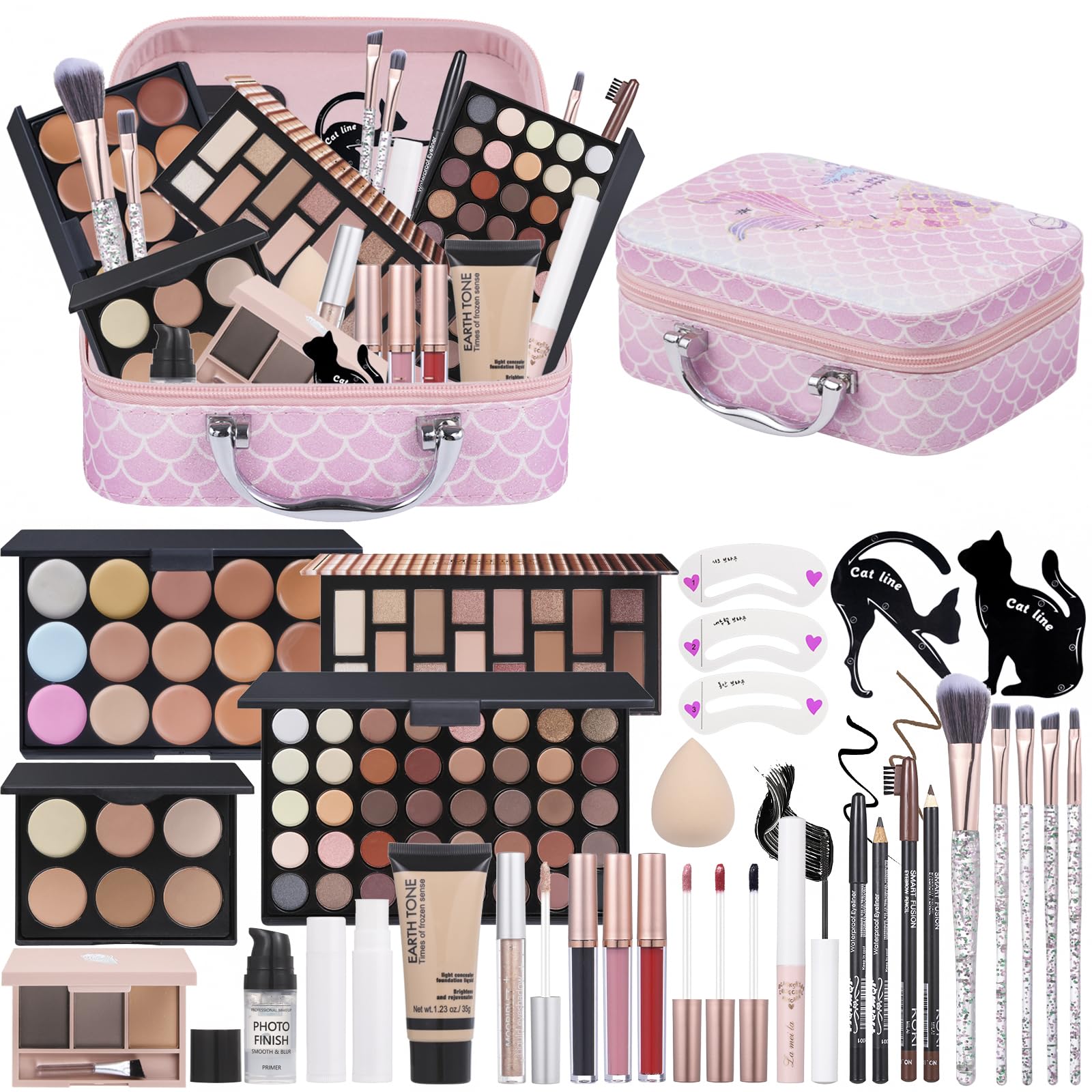 Moobirlet Travel Makeup Kit case closeup showing compact storage for on-the-go beauty.