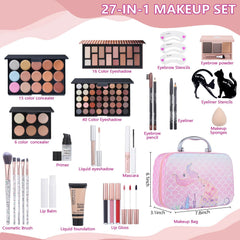Moobirlet Travel Makeup Kit eyeshadow palettes with broad neutral to metallic shades.