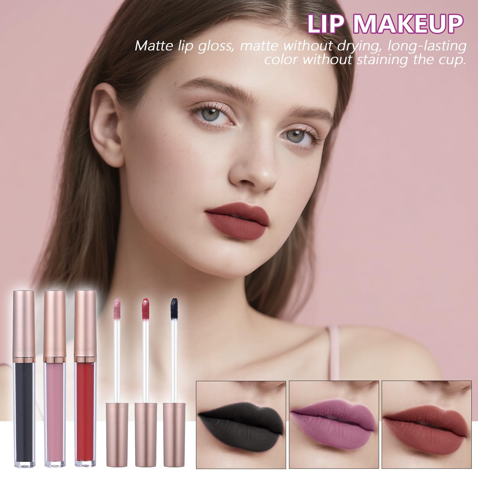 Moobirlet Travel Makeup Kit lip products offering versatile color options.
