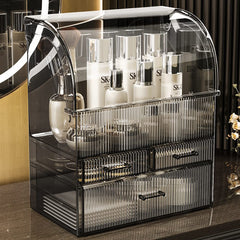 MOOCHI professional makeup organizer side-drawer detail for brushes and essentials.