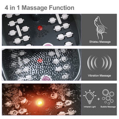 MoodRelish foot spa vibrates and bubbles to relax muscles and ease foot fatigue.