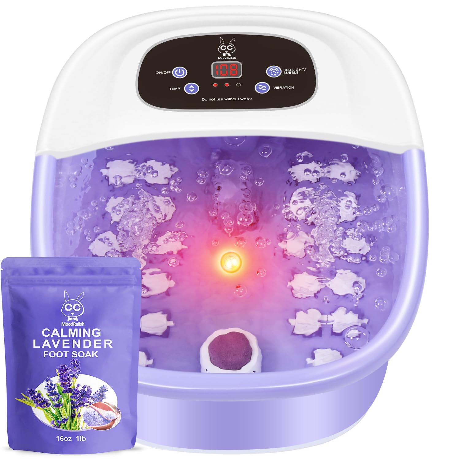 MoodRelish foot spa heat-bubbles for warm, relaxing foot soak