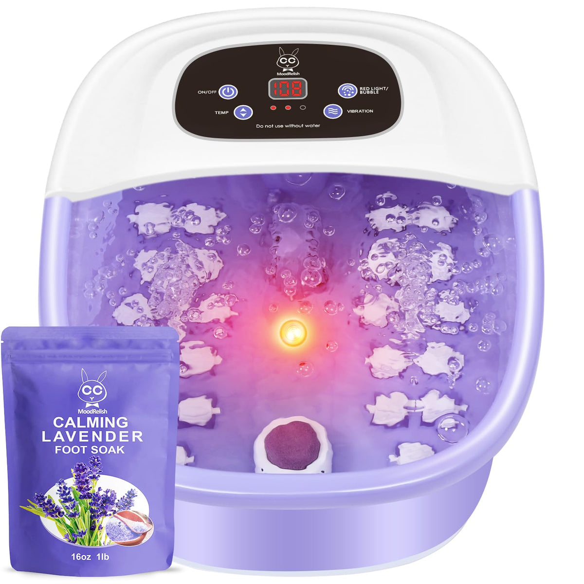 MoodRelish foot spa heat-bubbles for warm, relaxing foot soak