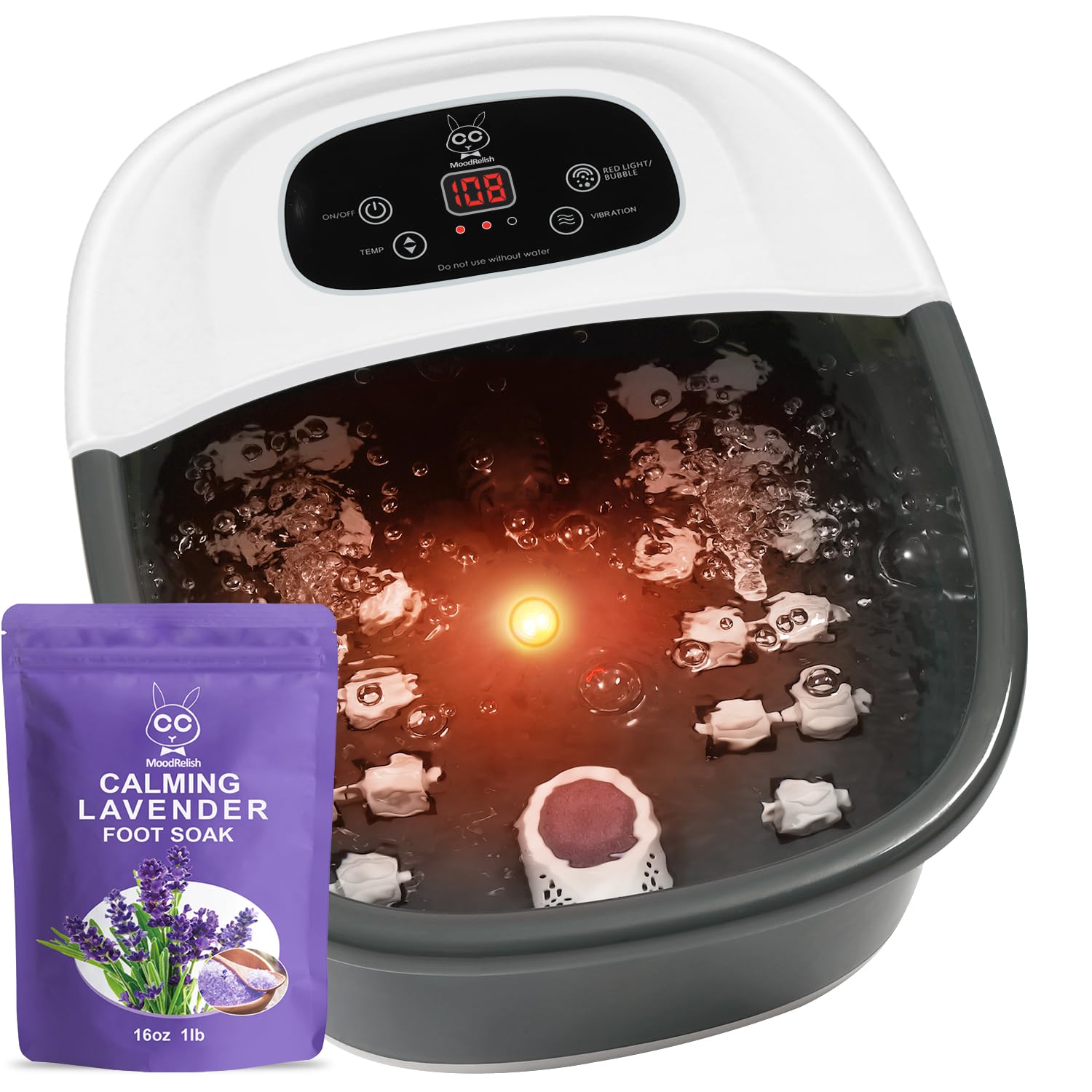 MoodRelish pumice stone included to remove calluses during massage.