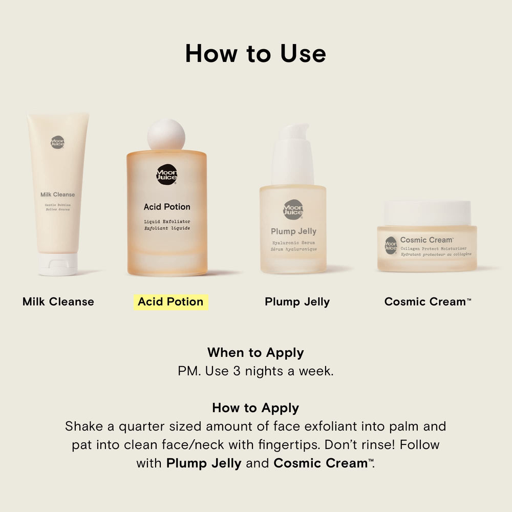 Moon Juice Acid Potion eco packaging reflects vegan, cruelty-free skincare values