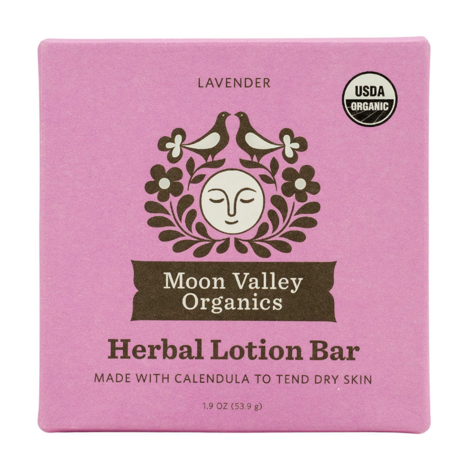 Moon Valley Organics Moon Melt Bar lavender close-up, soothing lavender aroma for daily skin comfort.