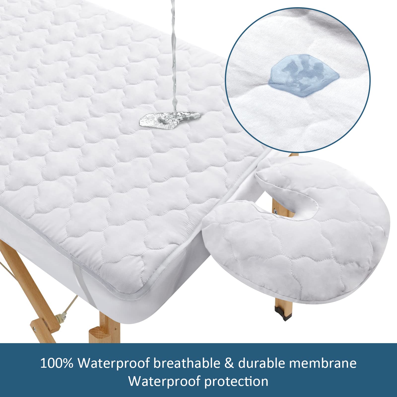 Moonsea face cradle cover focus demonstrates secure fit for comfortable headrest.