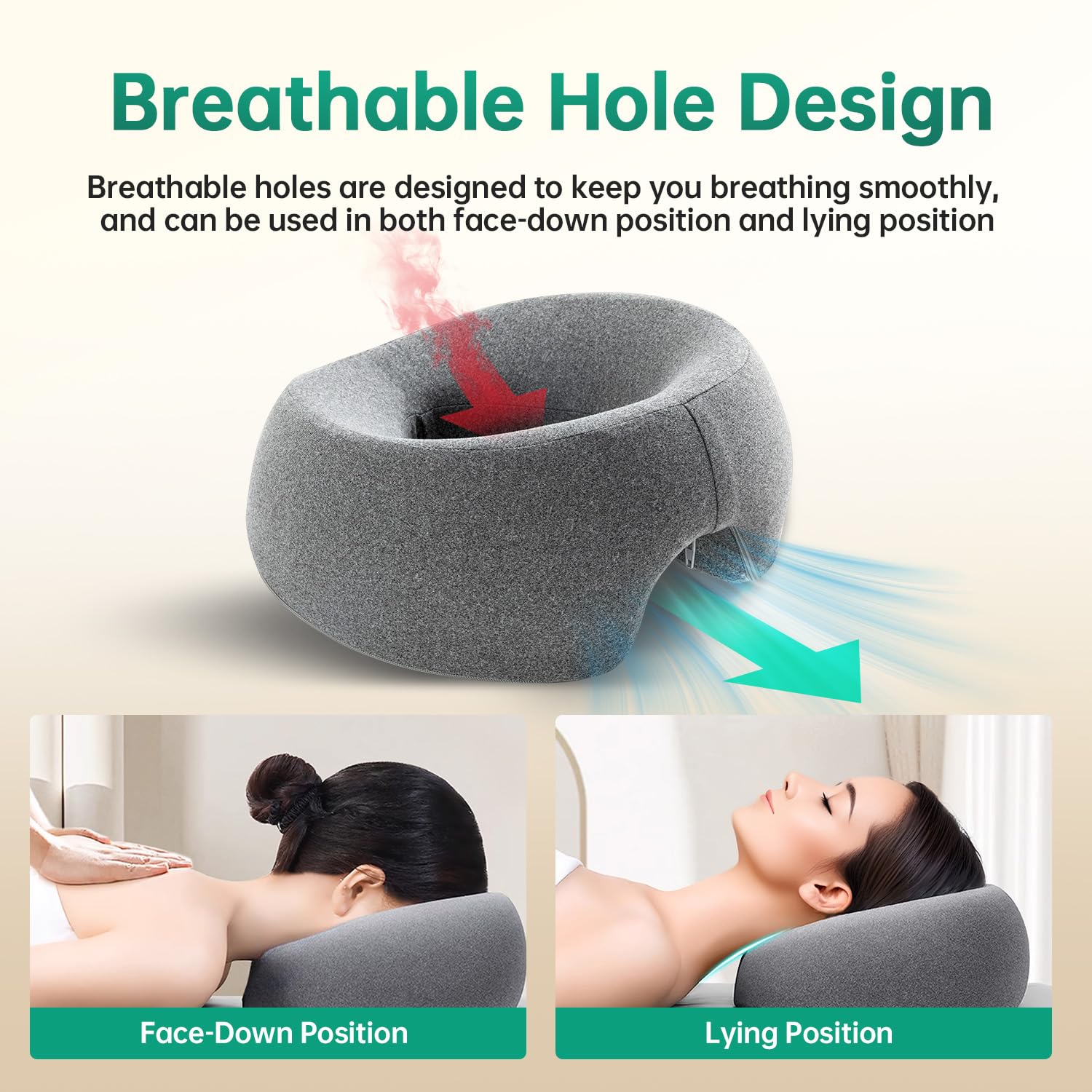 MOONYOOY face cradle pad closeup shows ergonomic shaping for comfortable face support.