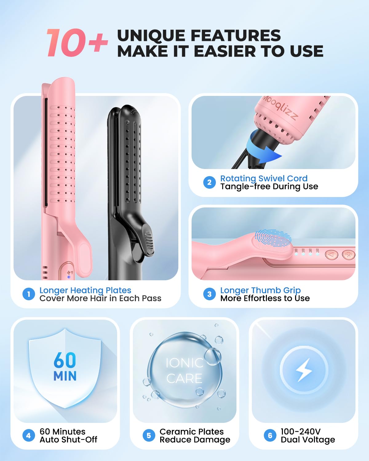 Mooqlizz Airflow Styler 2-in-1 straight and curl in one tool