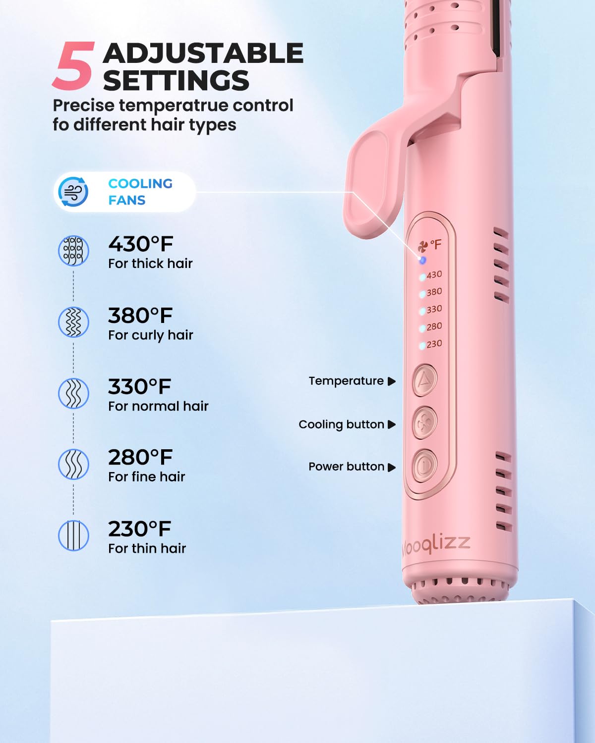 Mooqlizz Airflow Styler dual voltage travel-ready with compact plug