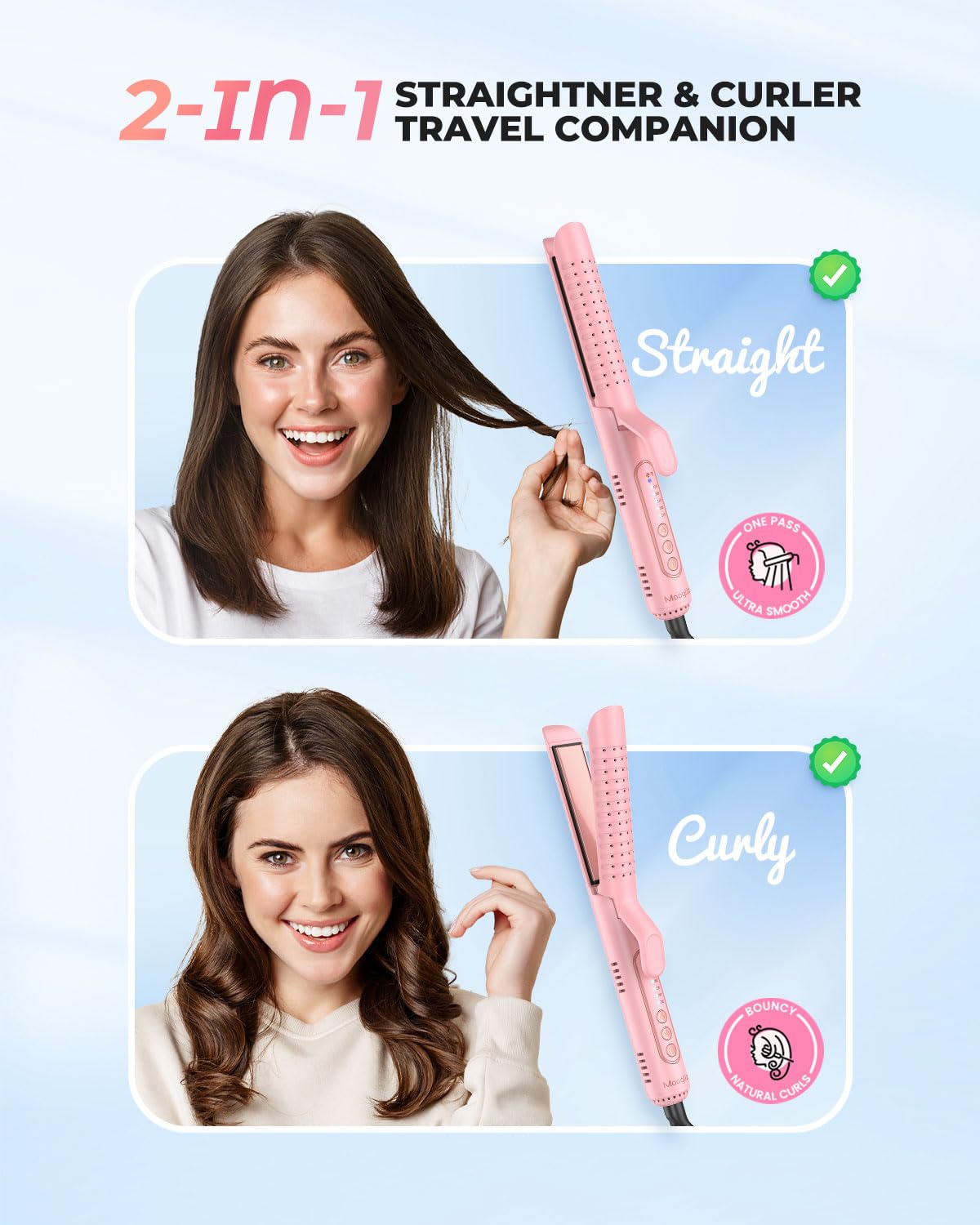 Mooqlizz Airflow Styler five heat level controls with fast heat-up