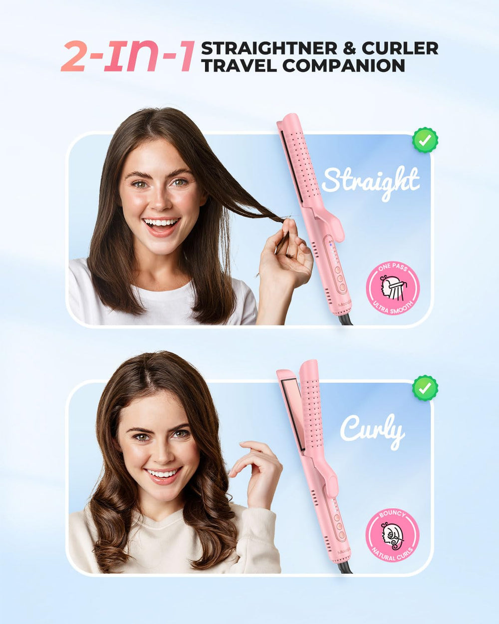 Mooqlizz Airflow Styler five heat level controls with fast heat-up