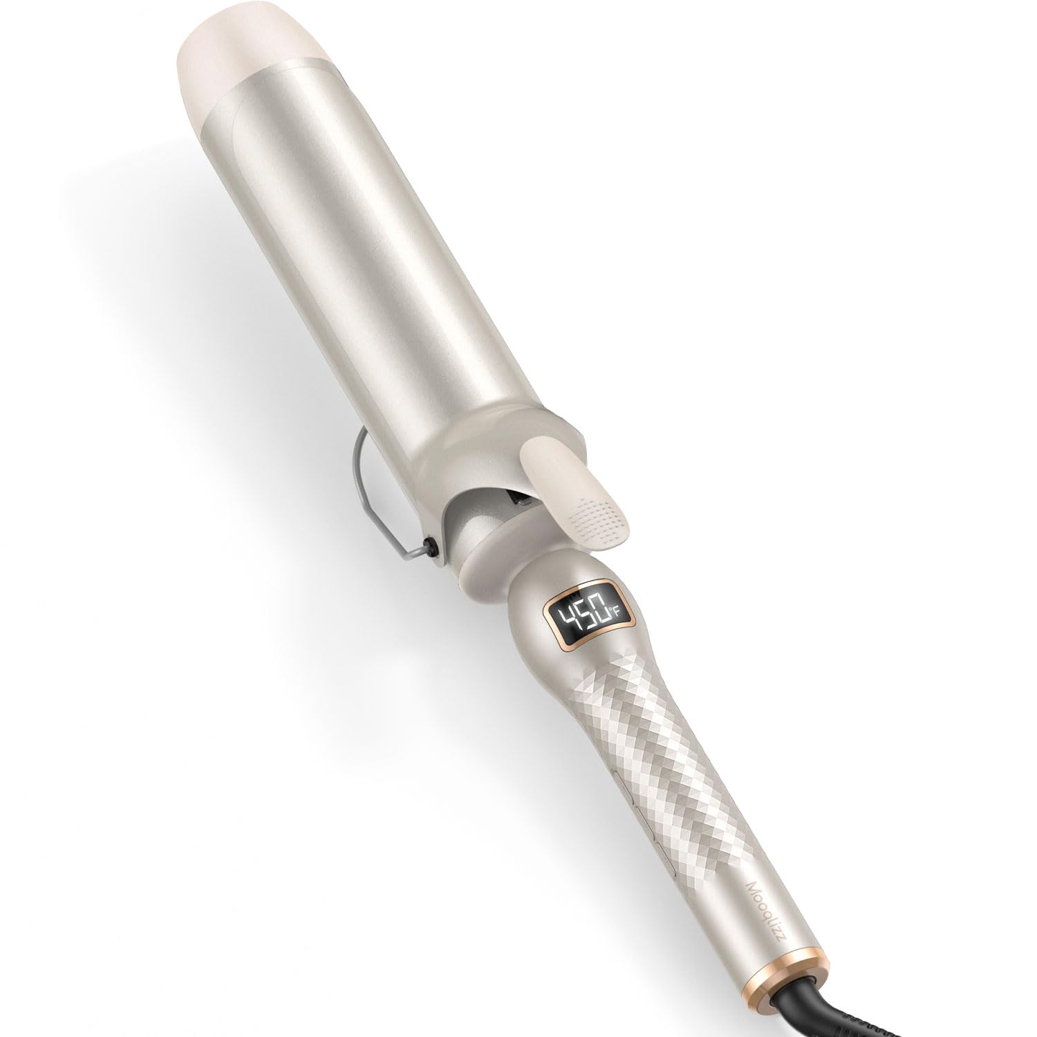 Mooqlizz curling iron 2in barrel creates loose waves with body.