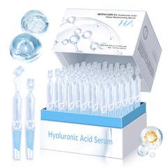 Mopayzer 5% Hyaluronic Serum ampoules in box for deep hydration and travel-ready skincare.