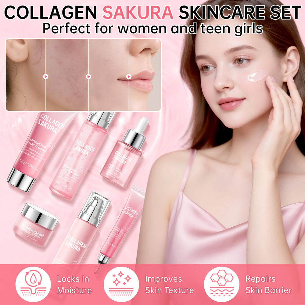 Mopayzer Collagen Sakura serum drops demonstrate revitalizing absorption on skin.