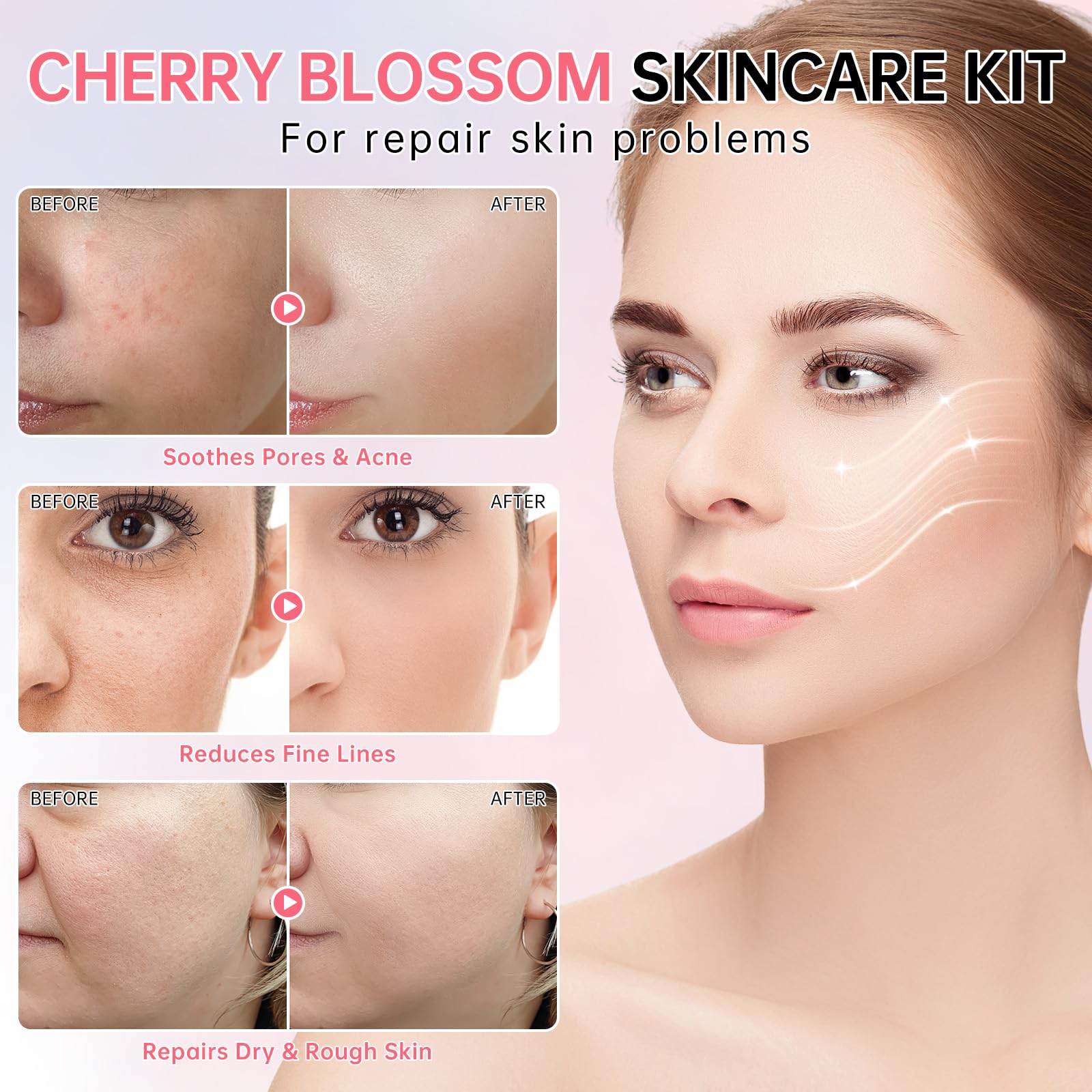 mopayzer Sakura skin care set cream jar offering rich moisture and smooth skin texture
