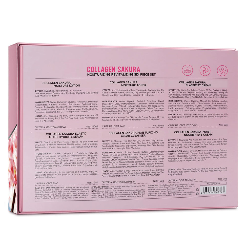 mopayzer Sakura skin care set ingredients cherry blossom extract close-up highlighting botanical care
