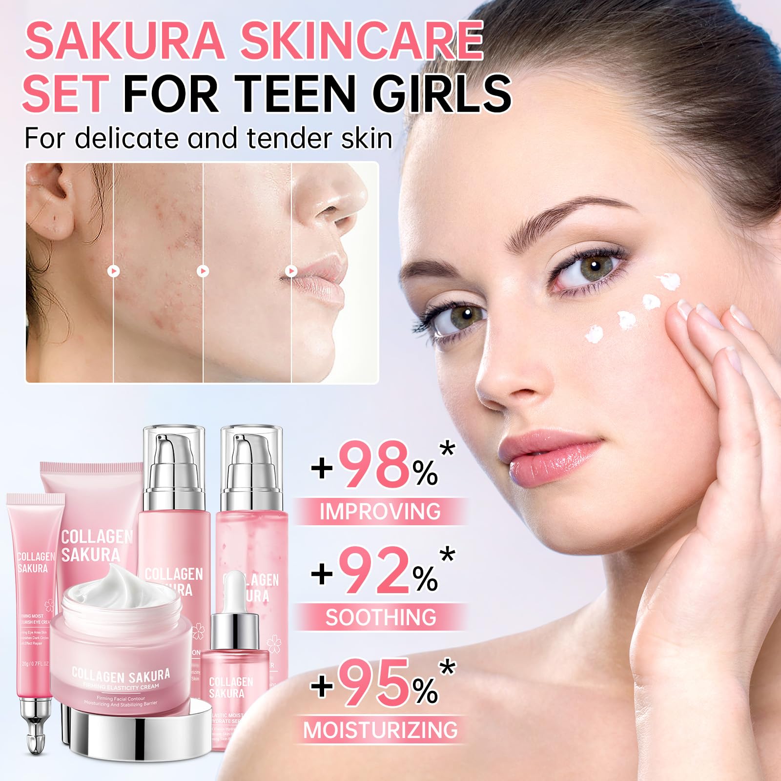 mopayzer Sakura skin care set serum dropper delivering deep hydration and nourishment