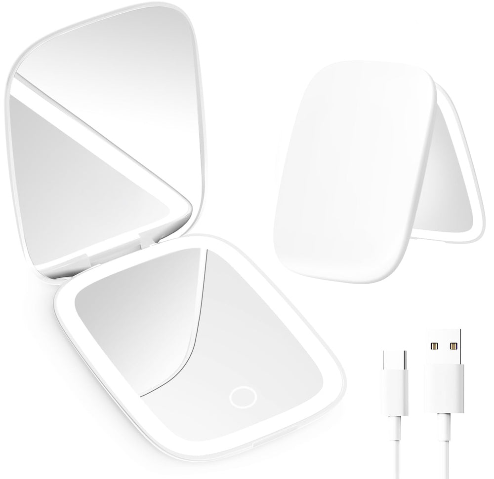 Mopis pocket-size mirror on the go for quick makeup touch-ups.