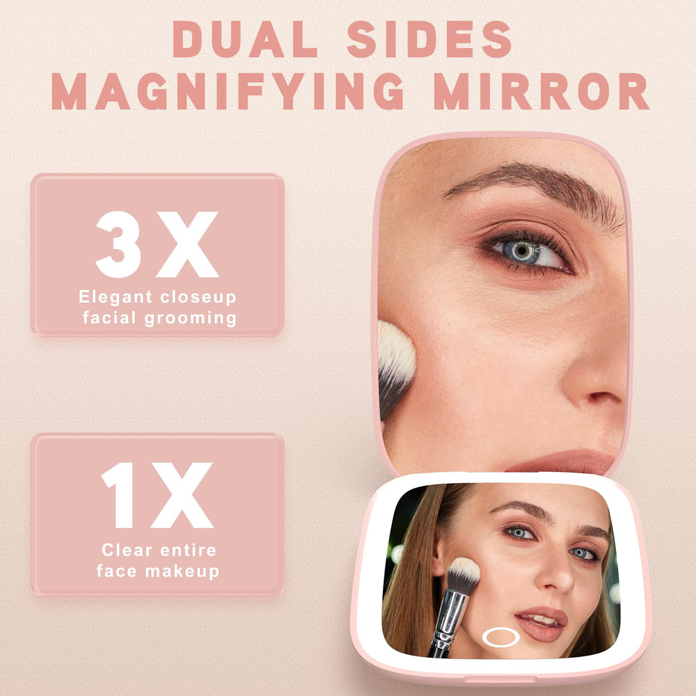 Mopis rechargeable travel mirror with USB-C port for on‑the‑go charging
