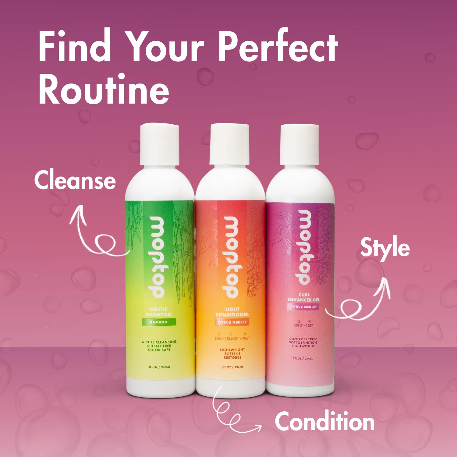 MopTop Curl Enhancer Gel Citrus Medley scent close-up scene