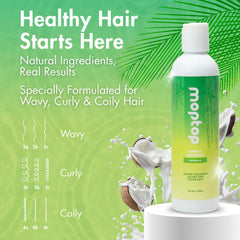 MopTop Gentle Shampoo lather demonstrates rich foam for gentle cleansing without stripping oils.