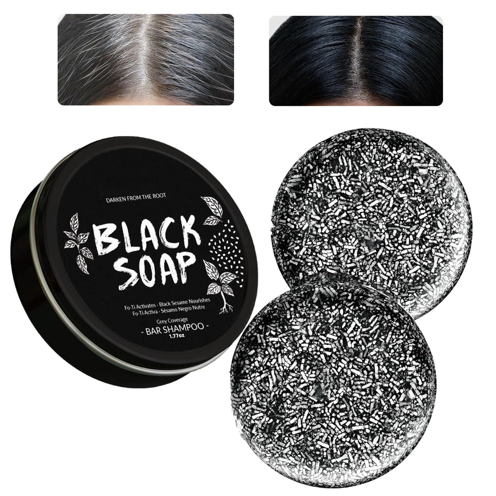 MoraZoge gray hair reverse bar soap pack nourishes scalp and deep cleans.