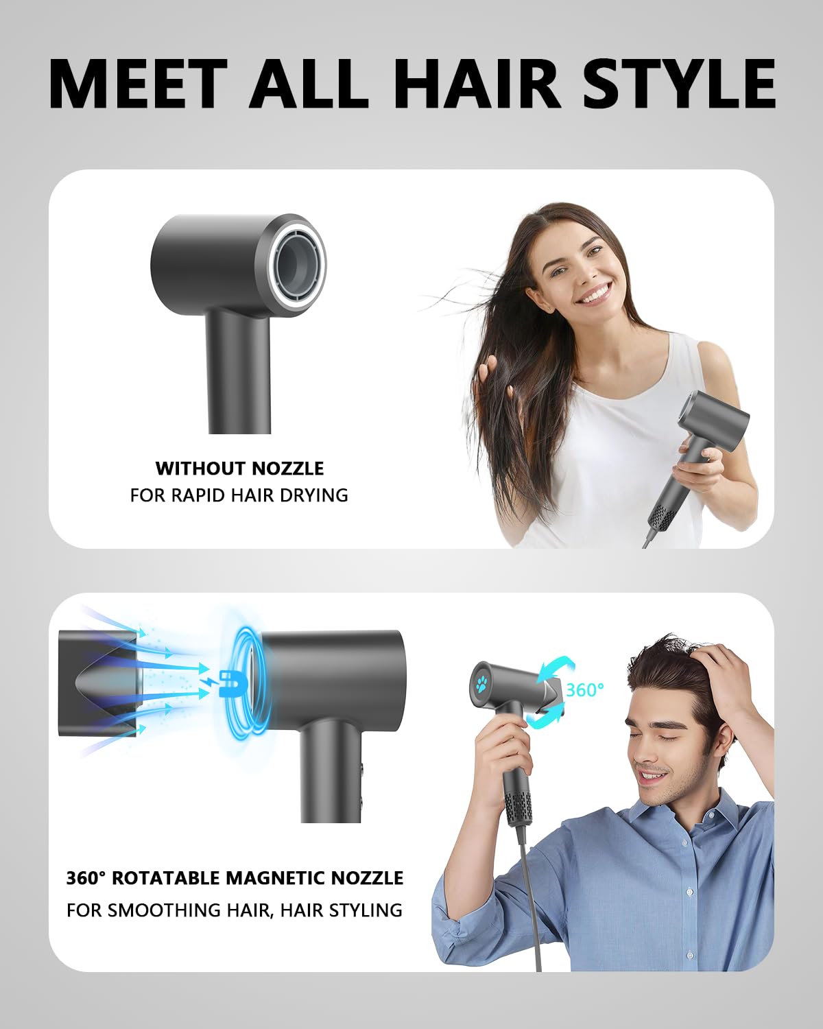 Morecoo Hair Dryer removable micro-filter helps prevent clogs.