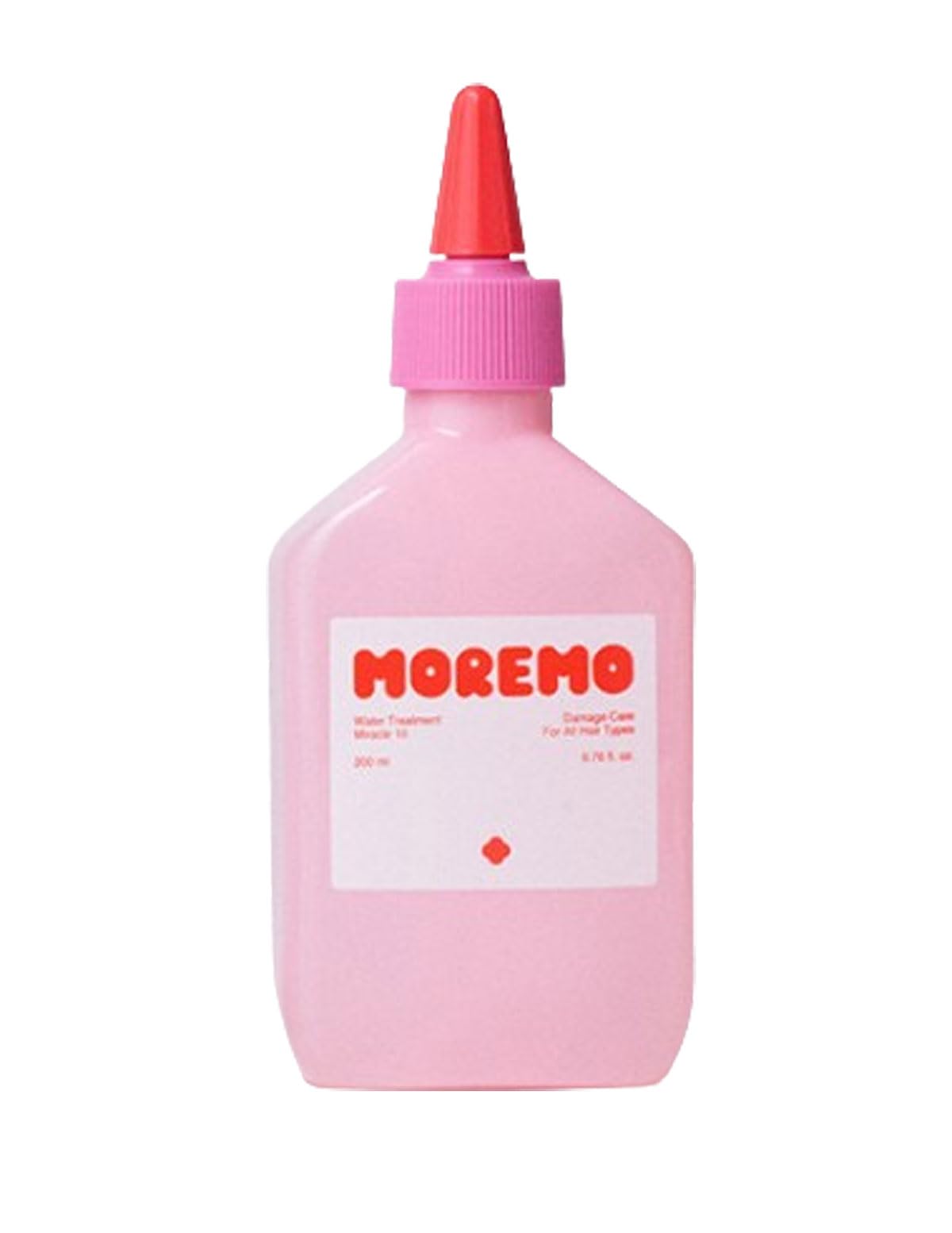 MOREMO Water Treatment Miracle 10 bottle closeup highlights hydrating formula for dry damaged hair